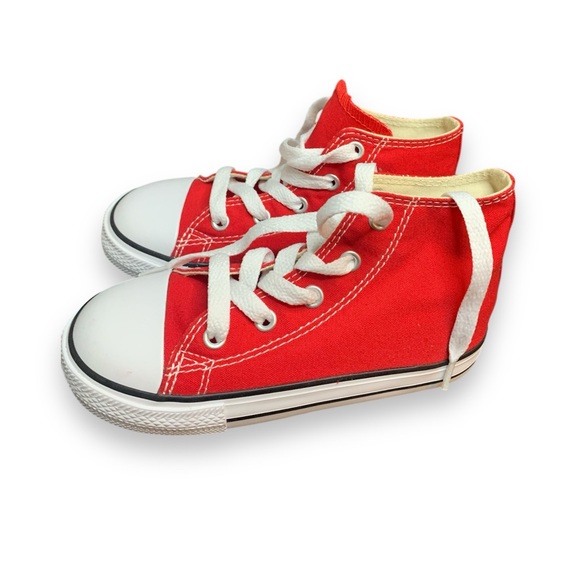 Converse size 10 INFT C/T ALLSTAR HI
RED Kids Red High-Top Sneakers - Picture 3 of 9